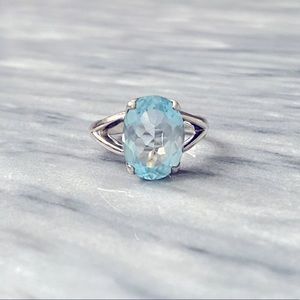 Blue Topaz Sterling Silver Ring